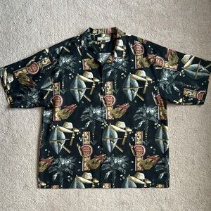 Black Tommy Bahama Hawaiian Men's Silk Shirt